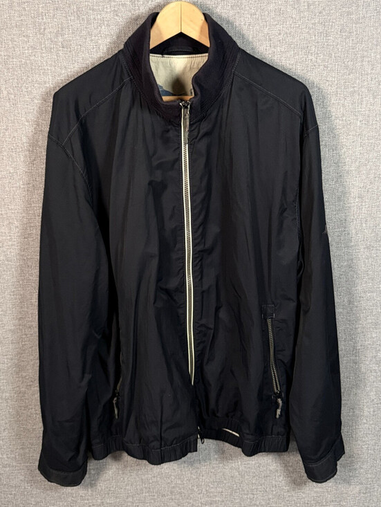 Tommy Bahama Other - Tommy Bahama Mens Navy Blue Full Zip Bomber Jacket Cotton Nylon Blend Size XL